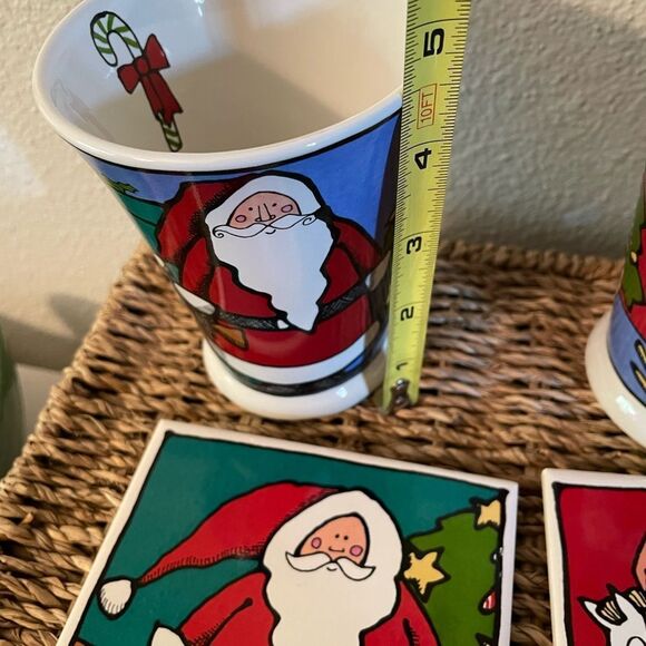 Ursula Dodge Christmas Themed Cups and Coordinating Coasters set of 4 - Picture 13 of 15